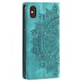 thumbnail image 3 of Case for iPhone XS / iPhone X Wallet Case for Women Girls with Credit Card Holder, Embossed Flower Pattern Magnetic Flip PU Leather Purse Shockproof Protective Phone Cover, Green, 3 of 10