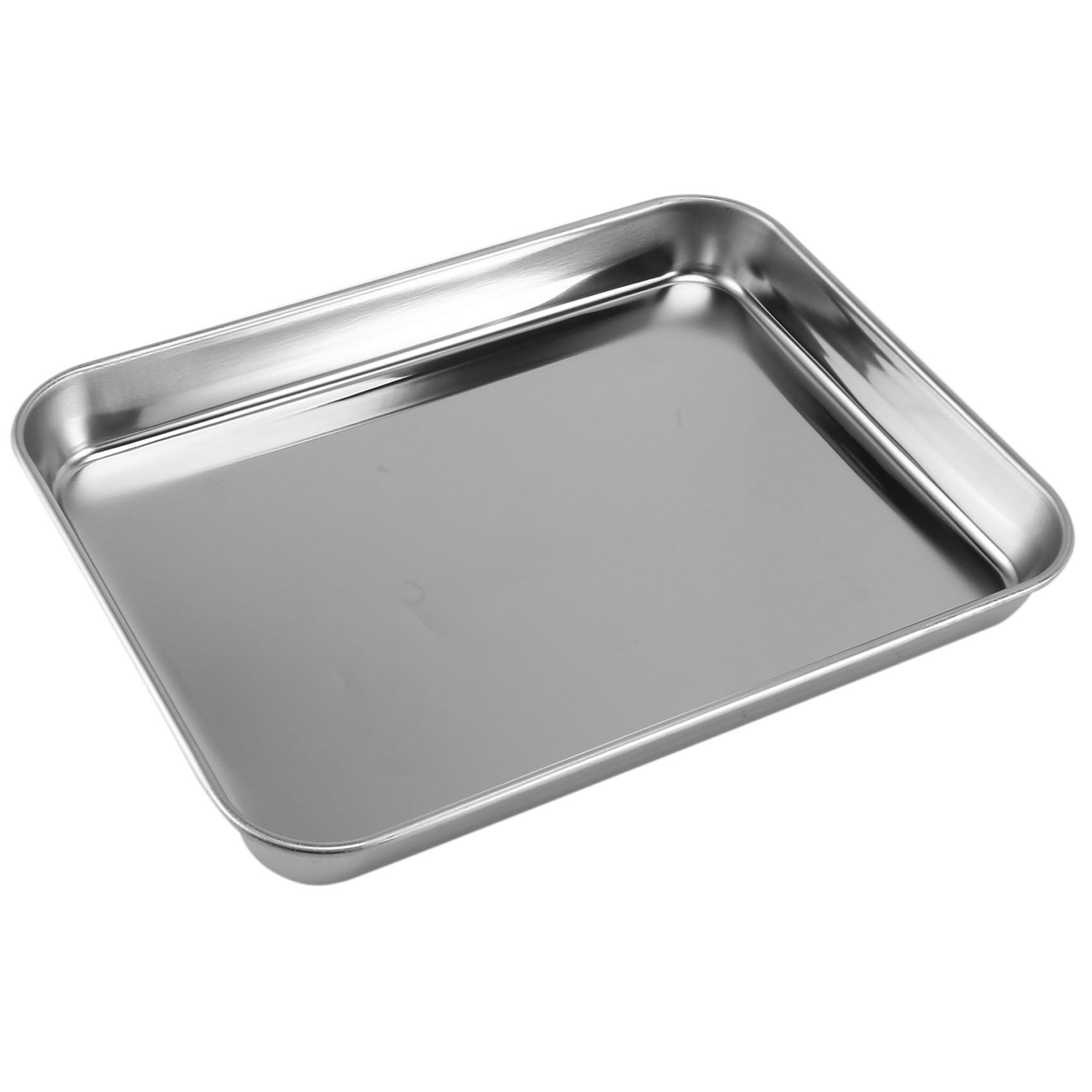 Metal Toaster Oven Tray Set, E-far 10.5”x8.3” Small Stainless Steel Baking  Pan with Wire Rack for Cooking Broiling, Rimmed Metal Sheet for Roasting