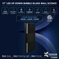 thumbnail image 7 of Luxrite Up Down LED Bubble Glass Outdoor Wall Light, 17", 3CCT 3000K-5000K, IP65, 12W, ETL 2-Pack, 7 of 7