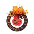 thumbnail image 1 of Halloween Door Sign, Halloween Welcome Wreaths, Wall Hanging Sign, Round Welcome Style F, 1 of 8
