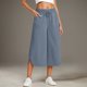 thumbnail image 2 of Pantalones capri deportivos casuales de color liso con cordón para mujer, cintura elástica, para verano, 2 of 6