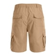 thumbnail image 5 of Blczomt Mens Shorts,Men Casual Solid Knee Length Cargo Pants with Pocket Straight Button Zipper Shorts, 5 of 6