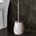 thumbnail image 5 of Natural Shell Toilet Brush and Holder Set Mosaic Glass, Stainless Steel Toilet Scrubber Brush, Decorative Toilet Bowl Brush and Holder, Luxury Bathroom Accessories, 5 of 7