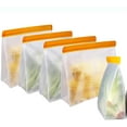 thumbnail image 1 of Bolsas de almacenamiento reutilizables, paquete de 5, bolsas de galón reutilizables a prueba de fugas, bolsas de congelador reutilizables de grado alimenticio, bolsas de almacenamiento de alimentos, 1 of 7