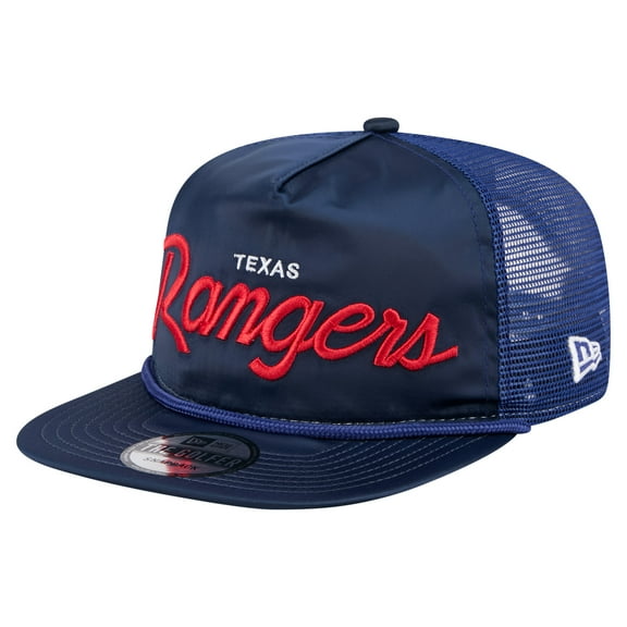 Men's New Era Navy Texas Rangers Retro Satin Script Golfer Adjustable Hat