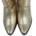 thumbnail image 4 of Soda Women's Faux Leather Stitching Cowboy Knee High Boots, Gold, 6 M US, 4 of 5