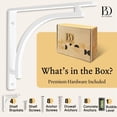 thumbnail image 4 of Classic Shelf Bracket Set by Balin Designs (White) for 6 inch, 8, 10 inch Mantel Shelves L Brackets – Heavy Duty Decorative Metal Supports – Easy Installation with Hardware Included - Set of 4, 4 of 9