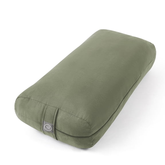 Meditation Cushion Bolster Pillow for Restorative Yoga – Supportive Cushion for Meditation, Pilates, and Relaxation – Filled with Buckwheat Hulls - Removable Cover