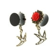 thumbnail image 3 of 1 par de tapones para los oído e calibradore ensanchadore joyería de moda para mujer Rojo 14mm Hugo Túneles tragar enchufes, 3 of 7