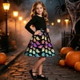 thumbnail image 6 of Mitankcoo Girls Halloween Dresses Long Sleeve Crew Neck Swing Midi Dress with Belt for Casual Wear 5-14Y, 6 of 8