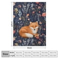 thumbnail image 4 of COMIO  Fox Throw Blanket - Soft, Fuzzy &amp; Warm Flannel Blankets for Travel, Office - Dark Blue Cute Throws Gift for Girls, Boys, 4 of 6