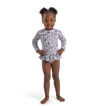 Modern Moments by Gerber Baby and Toddler Girl Rashguard with Ruffles, Sizes 0/3M-5T