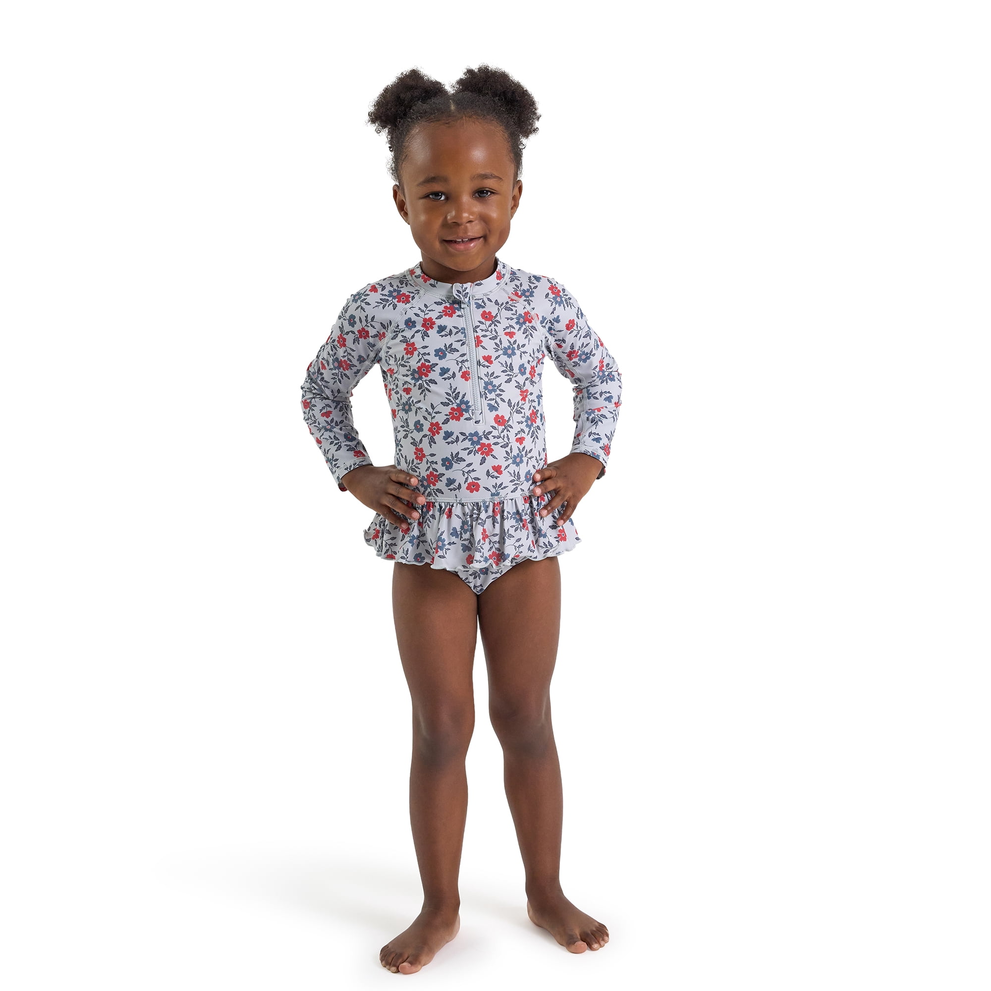 Modern Moments by Gerber Baby and Toddler Girl Rashguard with Ruffles, Sizes 0/3M-5T