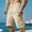 Beige, variant on Men's Cotton Summer Shorts Lightweight Breathable Drawstring Half Pants Elastic Waist Casual Shorts for Beach Holiday, Travel & Lounging Army Green XXL