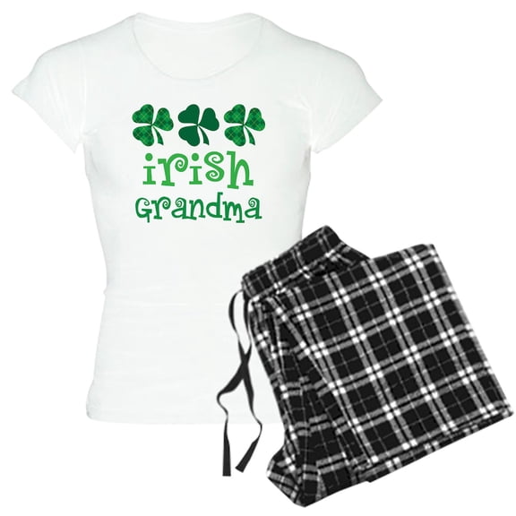 CafePress - Irish Grandma Shamrock Women's Light Pajamas - Women's Short Sleeve Print T-Shirt and Pants Light Cotton Pajama Set