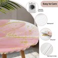 thumbnail image 3 of Pink Gold Round Tablecloth for 45-54 Inch Tables,Fitted Table Cover with Elastic Edge,Boho Modern Abstract Minimalist Aesthetic Flower Waterproof Outdoor Table Cloth Protector for Patio Garden Dinner, 3 of 9