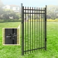 thumbnail image 6 of Fencer Wire Heavy Duty Pinnacle Fence Gate, 6FT Height x 4FT Width Outdoor Fence Gate, Outdoor Anti-Rust Metal Steel Gate for Fencing Barrier, Decorative Garden Gate for Residential, Yard, Pool,Patio, 6 of 9