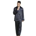 thumbnail image 1 of Elegant Mens Pajamas, Two Piece Set, Soft Satin Feel Sleepwear, 1 of 6
