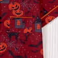 thumbnail image 5 of CUZIBR Girls Halloween Pajamas Sets Pumpkin Bat Castle Pajamas Set Lapel Button Short Sleeve Shirt Elastic Waist Shorts 2 Pieces Sleepwear Loungewear Outfits,A-Brick Red,9-10 Years, 5 of 9