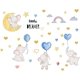 thumbnail image 4 of Conjunto de calcomanías de pared TUNC removibles Globos de arco iris lindo elefante estrellas, 4 of 4