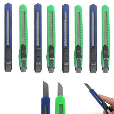 - 8 Knife Utility Box Cutter Retractable Snap Off Lock Razor Sharp Blade Tool !!