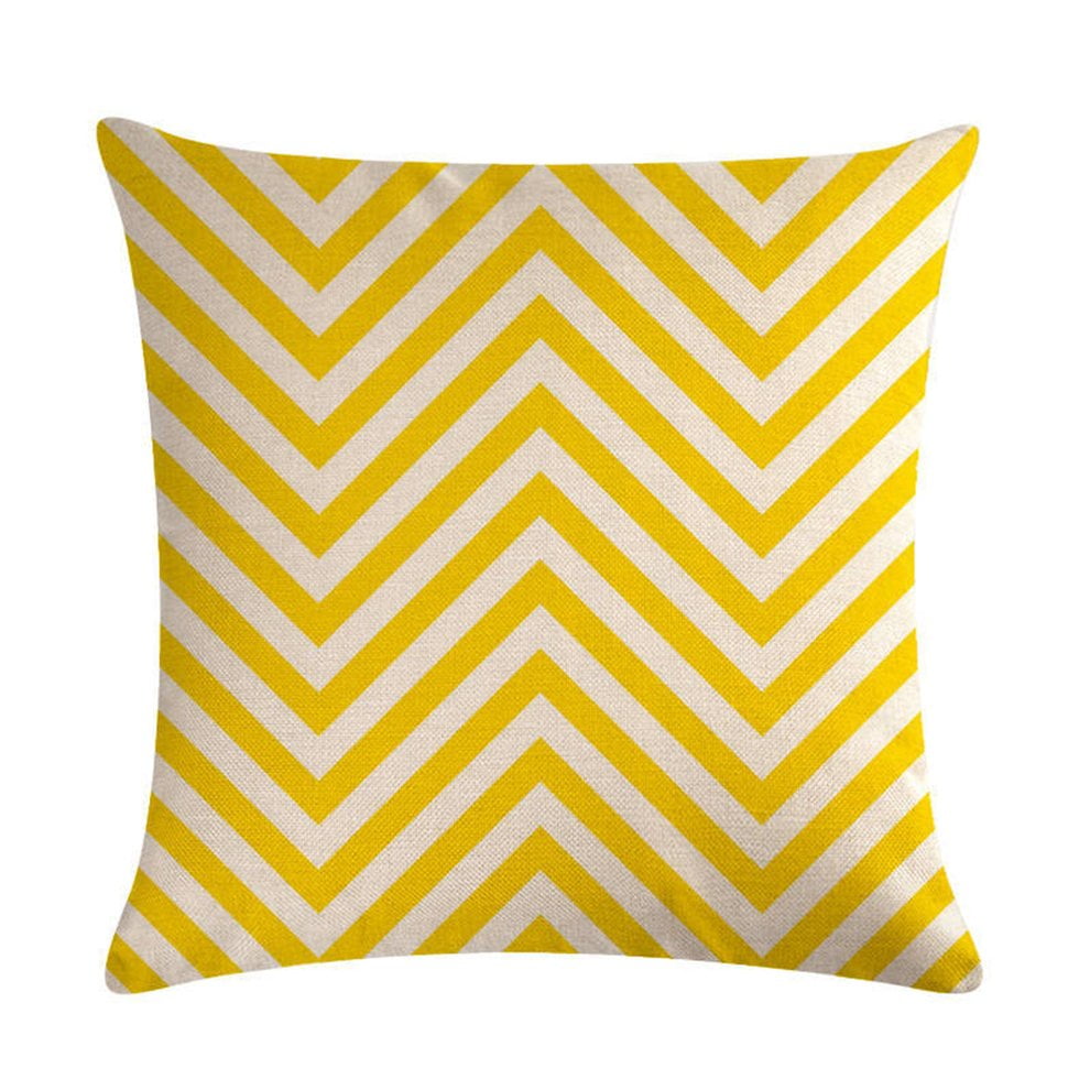 CAYU Yellow Geometric Striped Series Cushion Cover Throw Pillow Case