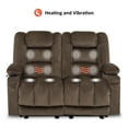 thumbnail image 2 of MCombo Causeuse en Tissu de 55,9 Pouces, Chaleur et Massage, Brun, 2 of 8