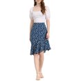 thumbnail image 3 of Allegra K Women's Floral Leopard Print Ruffle A-Line Midi Skirt, 3 of 7