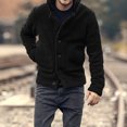 thumbnail image 2 of Men's Slim Fit Casual Jacket Stand Up Collar Solid Color Wool Blend Coat Fashion Outwear Lightweight Comfortable, 2 of 2