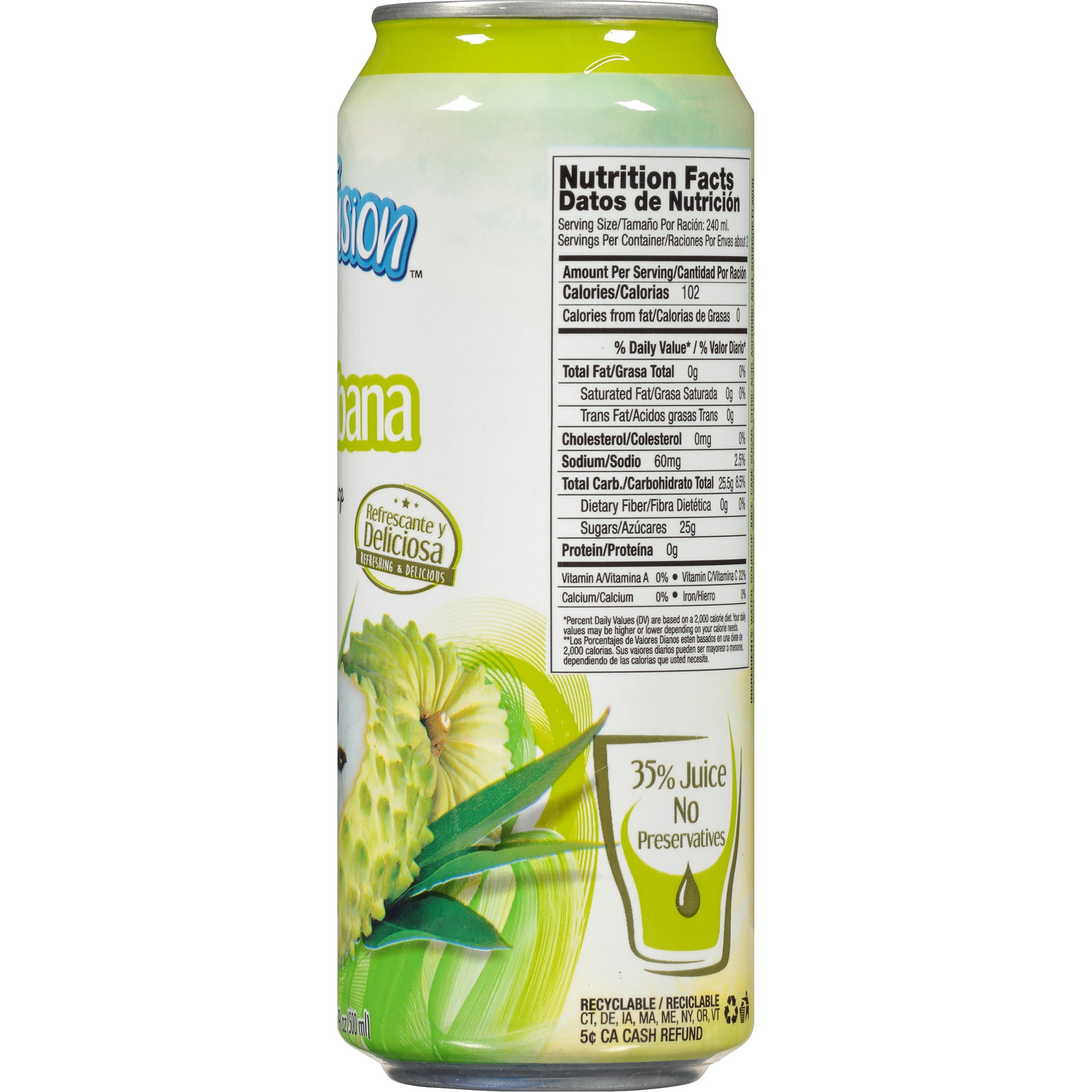 Latin Fusion Soursop Juice, Agua de Guanabana, 16.9 fl.oz.