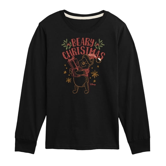 Disney Winnie The Pooh - Pooh Wishes A Beary Christmas - Toddler & Youth Long Sleeve Graphic T-Shirt