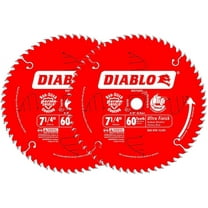 Diablo 7-1/4" x 60-Tooth ATB Finish Saw Blade w/ 5/8" Arbor, 2-Pack # D0760X-2PK