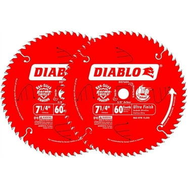 Diablo 7-1/4" x 60-Tooth ATB Finish Saw Blade w/ 5/8" Arbor, 2-Pack # D0760X-2PK