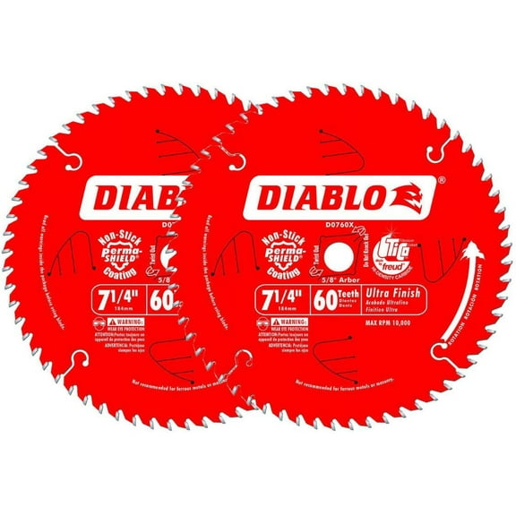 Diablo D0760A 7-1/4" 60T Diablo Ultra Finish Work Circular Saw Blade