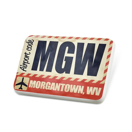 Porcelein Pin Airportcode MGW Morgantown, WV Lapel Badge –