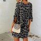thumbnail image 4 of Vestido holgado con estampado de leopardo y cuello redondo informal a la moda de verano para mujer Fridja  qw1117, 4 of 9