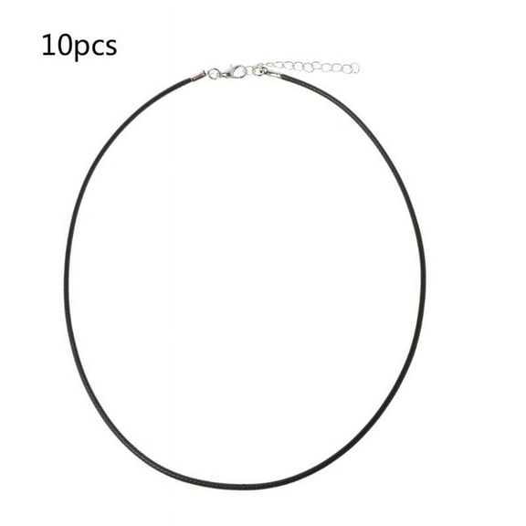10Pcs/set Black Silk Necklace Cord 2.0mm/28in with Extension Chain Lead & Nickel Free with Firmly Attached Silver Clasp