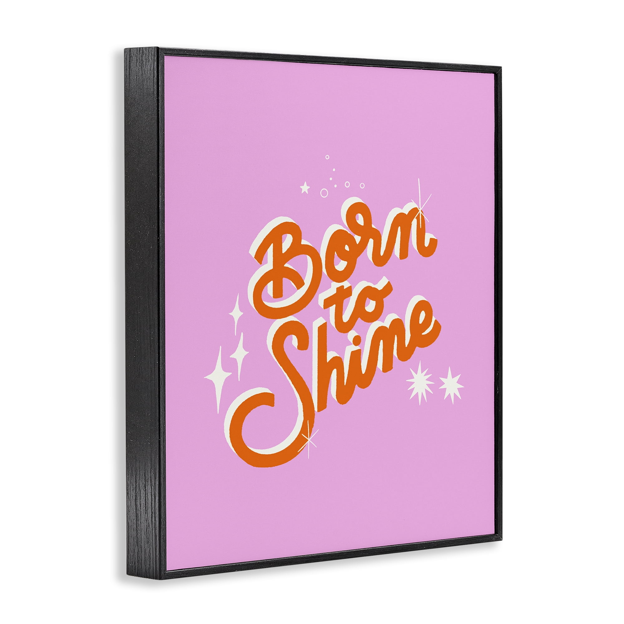 Stupell Industries Born To Shine on Pink Black Framed Giclee Art, design by Indira Prieto | IndySign