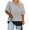 Gray, variant on Staron Summer T-Shirts for Women Plus Size Oversized V Neck Short Sleeve Striped Print Casual Loose Basic Tee, Black 5XL