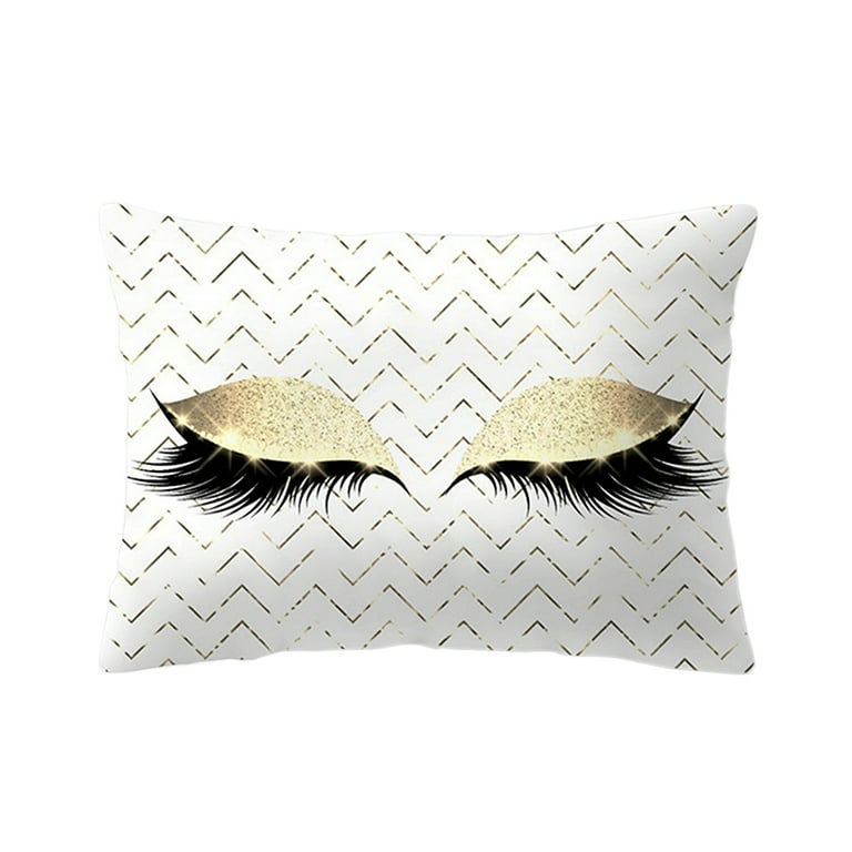 30x50cm Throw Pillow for Case Glitter Makeup Eyeshadow Long Eyelashes Print Deco