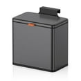 thumbnail image 1 of cubeta de basura colgante de cocina con tapa de acero inoxidable de 1.05 galones para clóset de cocina, puerta montada debajo de la puerta del fregadero, RV, baño, negro cepillado, 1 of 4