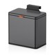 thumbnail image 1 of cubeta de basura colgante de cocina con tapa de acero inoxidable de 1.05 galones para clóset de cocina, puerta montada debajo de la puerta del fregadero, RV, baño, negro cepillado, 1 of 4