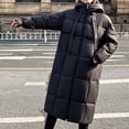 thumbnail image 5 of TFEOQRY Women's Winter Cotton Padded Coats Parkas Casual Fashion Solid Color Heavy Coat with Pockets Zippered Reversible Long Cotton Coat Black, 5 of 8