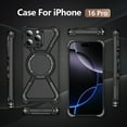 thumbnail image 5 of Frameless Magnetic Phone Case for iPhone 16 Pro Max,360°Rotatable Ring Kickstand,Compatible with Mag-Safe,Bezel Less Minimalist Shockproof Rugged Metal Bumper Borderless Phone Case,Black, 5 of 8