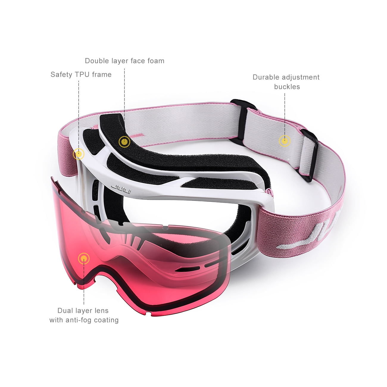JULI Ski Goggles,Snow Snowboard Goggles for Men Women Snowmobile Skiing Skating BBS