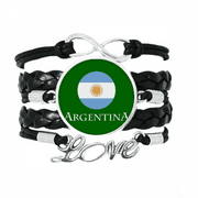 Argentine Football South American Flag Bracelet Love Accessory Twisted Leather Knitting Rope Wristband