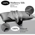 thumbnail image 3 of Lacette Silk Pillowcase 2 Pack for Hair and Skin, 100% Mulberry Silk, Double-Sided Silk Pillow Cases with Hidden Zipper (Deep Gray, standard Size: 20" x 26"), 3 of 9
