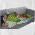 thumbnail image 5 of Tree House Soft Flannel Fleece Throw Blanket, Cartoon Fantasy Home in a Majestic Tree Nursery Fairytale Themed, Cozy Plush for Indoor and Outdoor Use, 50" x 60", Lime Green Multicolor, by Ambesonne, 5 of 5