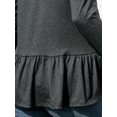 thumbnail image 4 of Doublju Women's Long Sleeve Button Down Top Cardigan with Contrast Bottom, 4 of 4