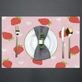 thumbnail image 3 of Strawberry Hearts Placemats Set of 6 Fabric Placemats Square Placemat for Kitchen Table Heat Resistant, Easy to Clean Table Placemats 12x18 Inch, 3 of 5